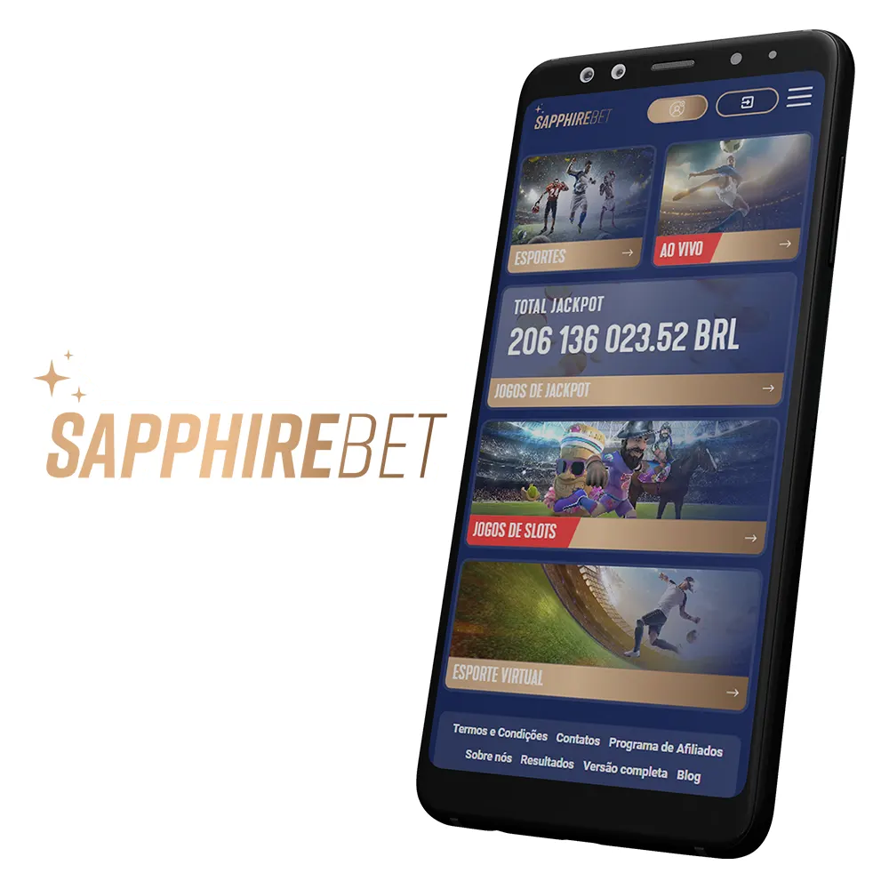 Instale o aplicativo Sapphirebet em seu telefone.