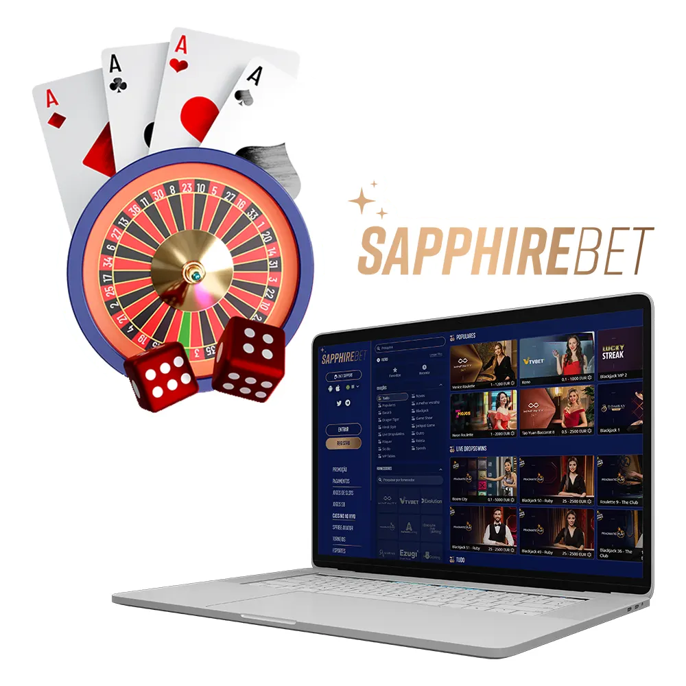 Experimente novos jogos de cassino ao vivo no aplicativo Sapphirebet.