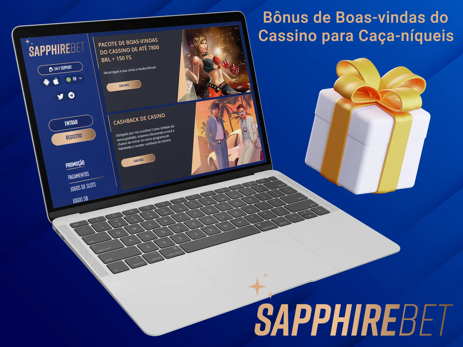 Receba bônus Sapphirebet para apostas e cassino.