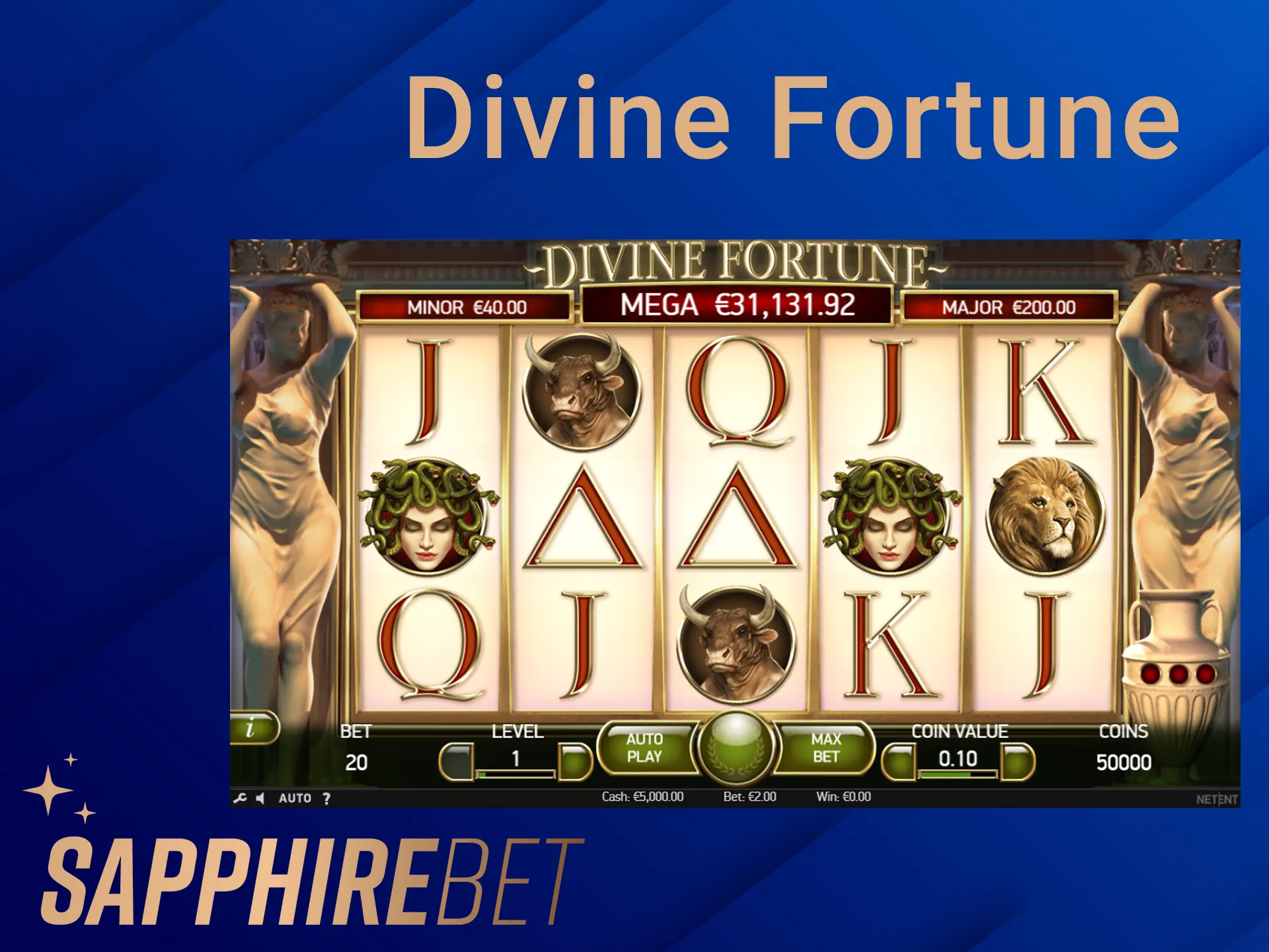 Gire o caça-níquel Divine Fortune e ganhe dinheiro.