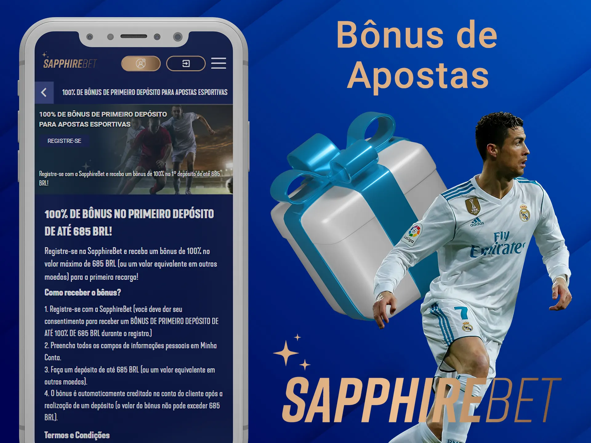 Ganhe bônus no aplicativo Sapphirebet apostando nos esportes.