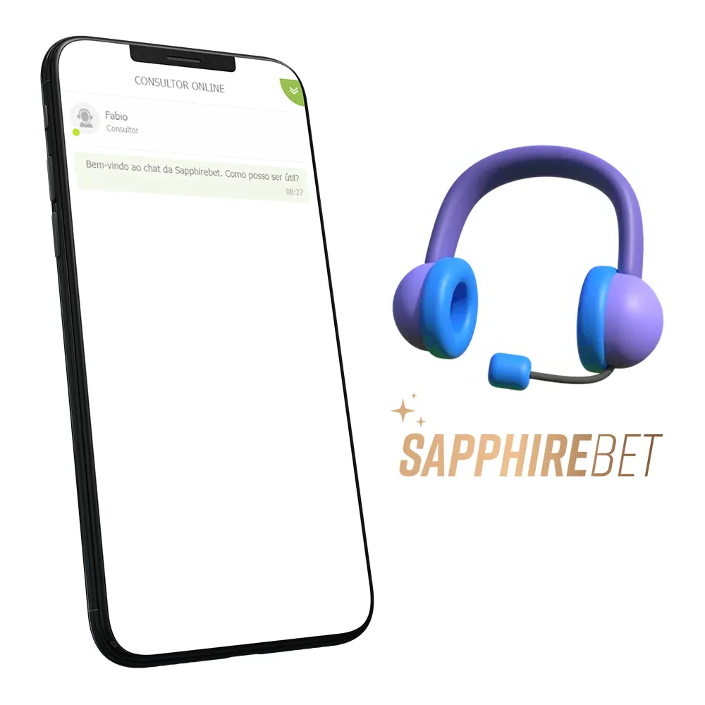 Peça ajuda à Sapphirebet para qualquer tipo de pergunta.