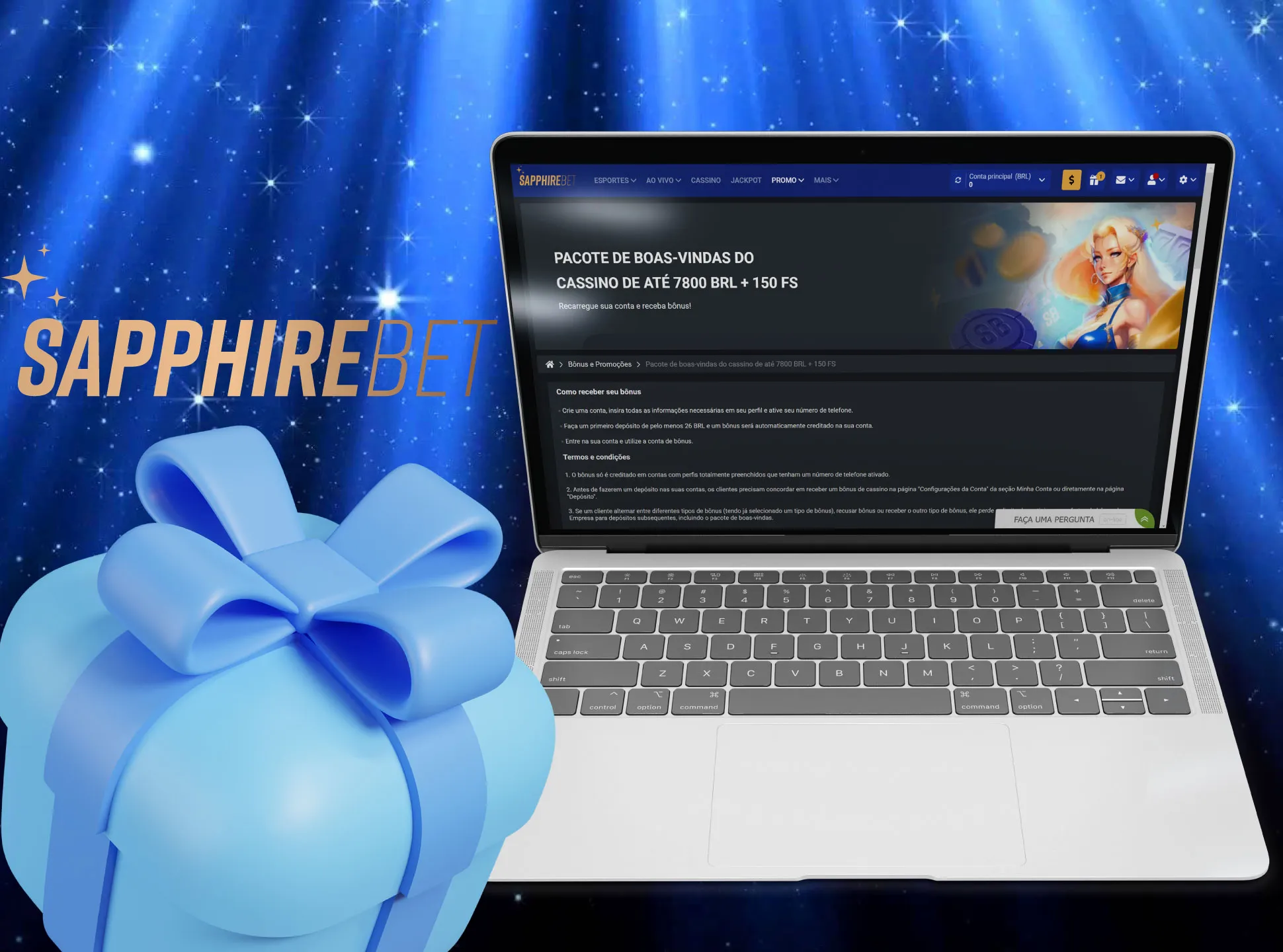 A Sapphirebet oferece um bônus de boas-vindas no registro para seus novos usuários.