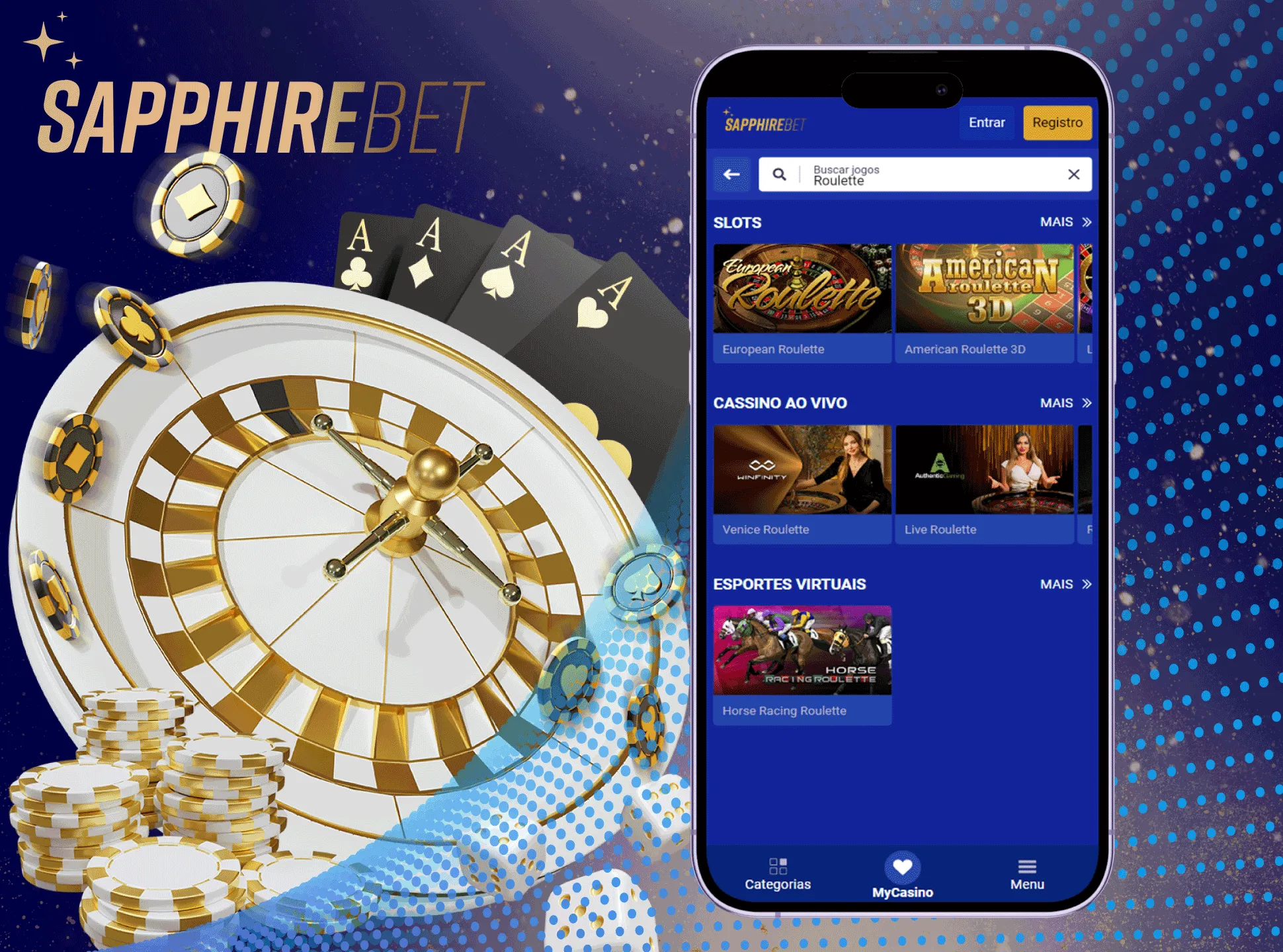 Obtenha a aplicação Sapphirebet no seu smartphone para o ajudar a começar rapidamente.