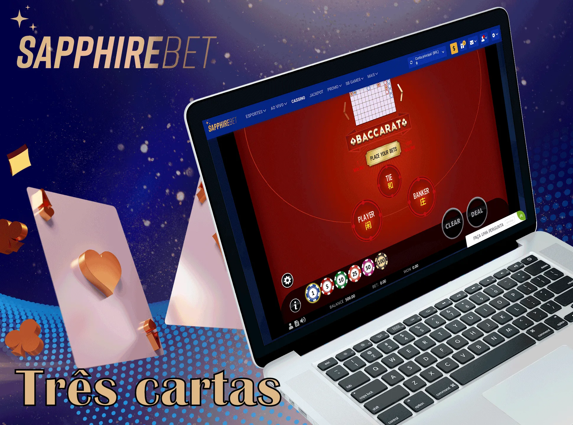 Este tipo de jogos de casino da Sapphirebet é famoso por ser mais rápido, pois aqui é possível sobrepor duas cartas como nos clássicos.
