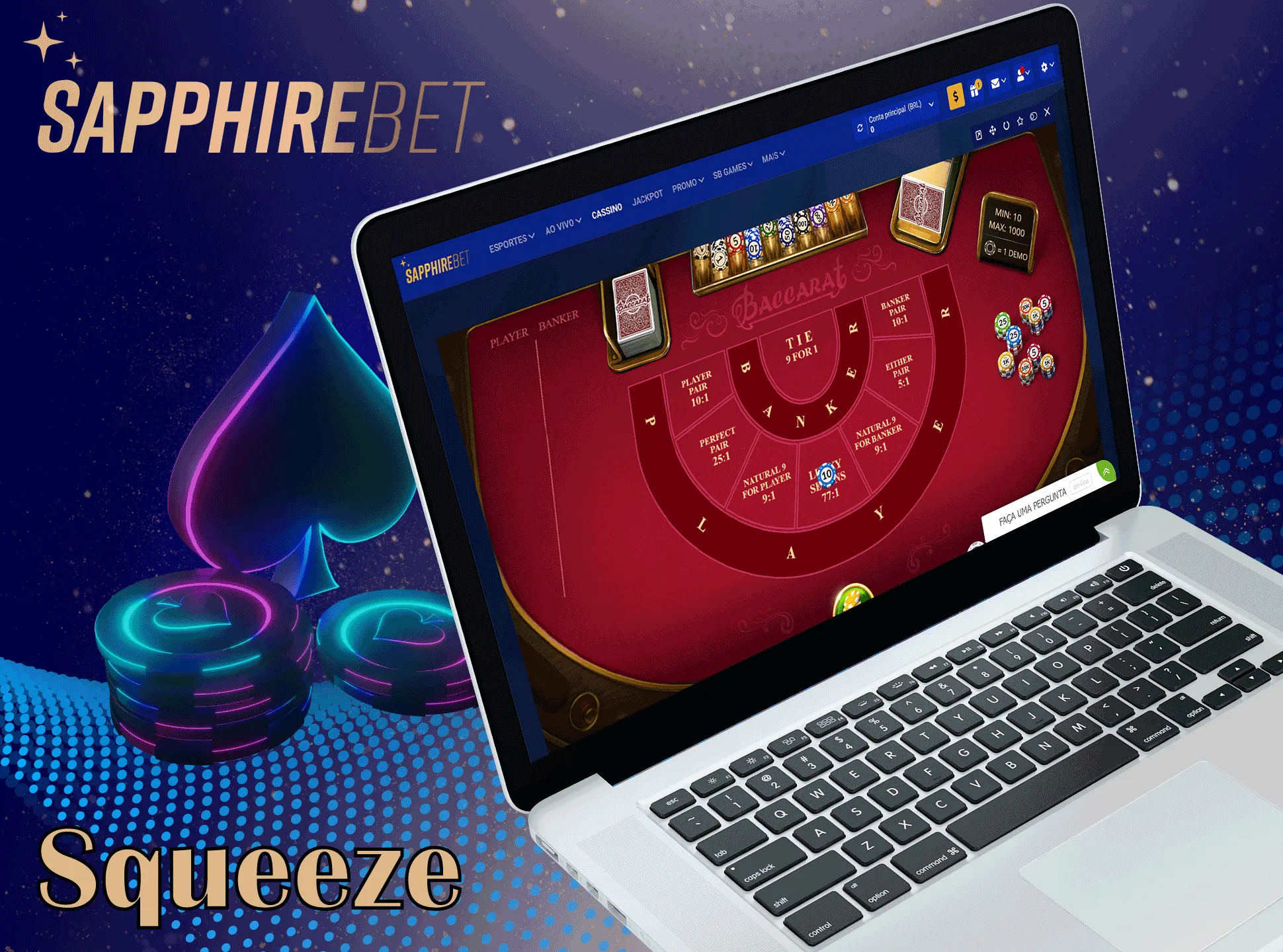 O casino Sapphirebet tem uma forte ênfase na revelação das cartas, o dealer revela lentamente as cartas, o que provoca uma ligeira adrenalina.