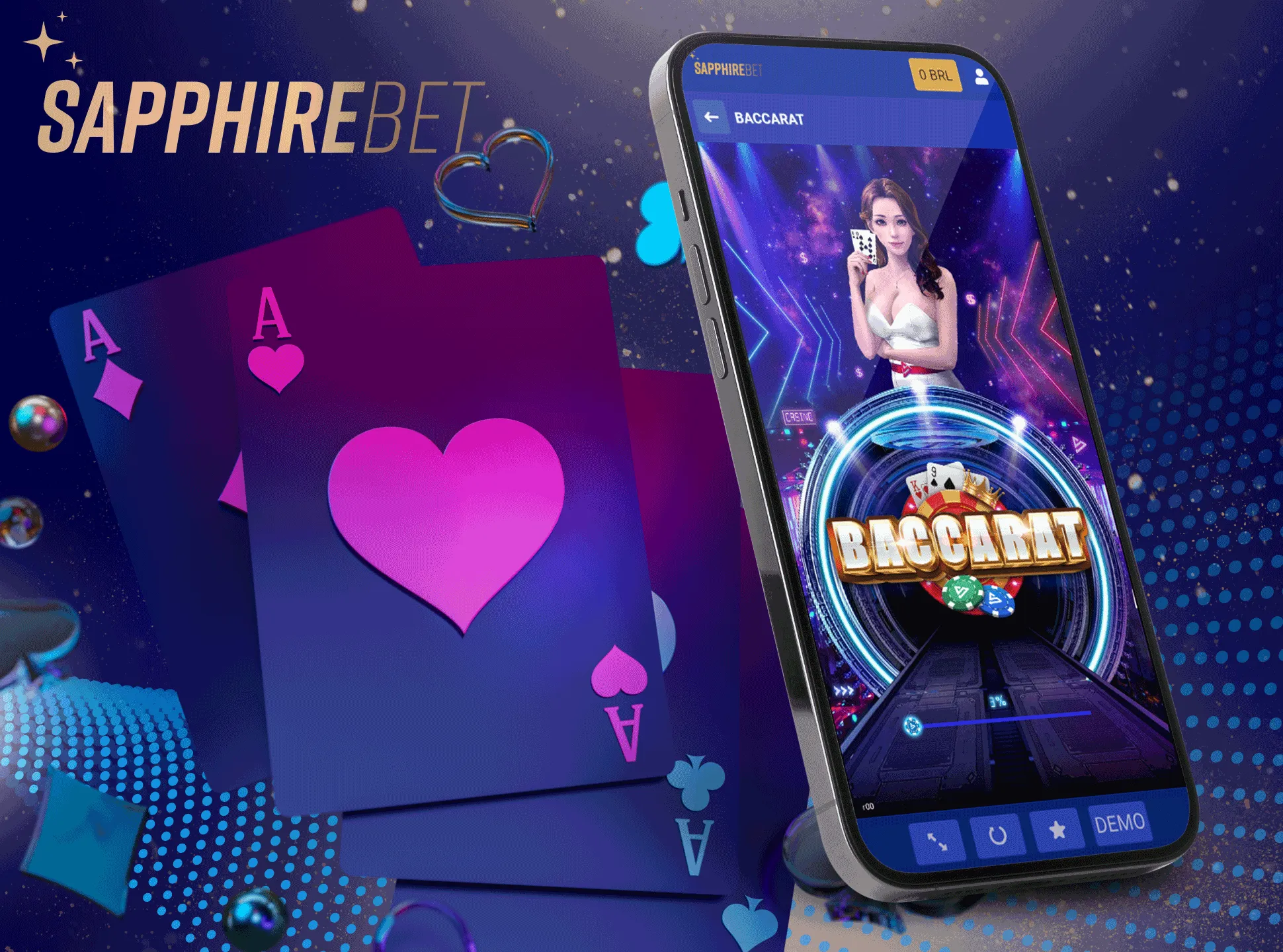 Obtenha a aplicação Sapphirebet no seu smartphone para facilitar a sua experiência no casino.