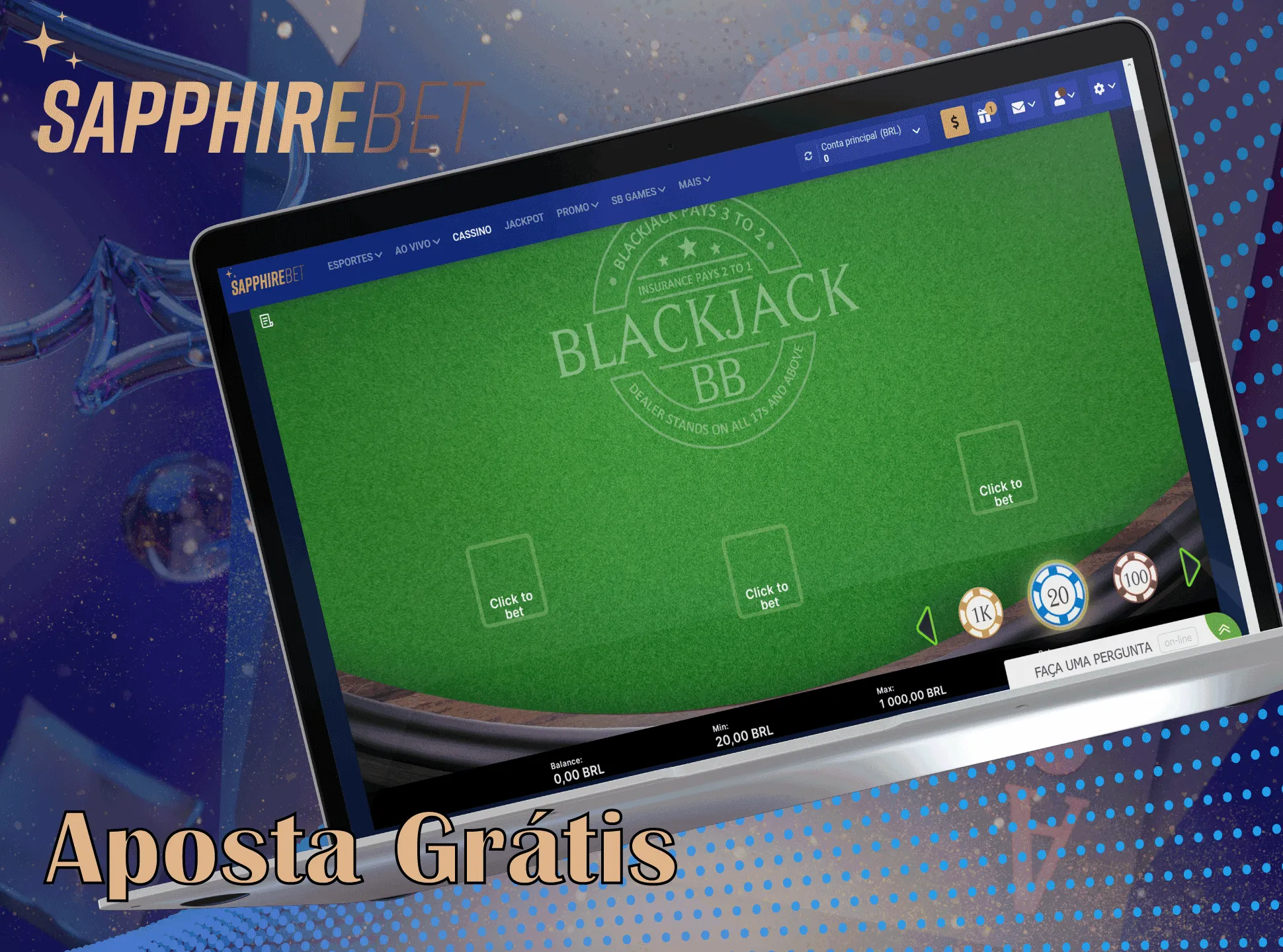 Experimente o charme dessa maravilhosa subespécie de Blackjack disponível no aplicativo e no site da Sapphirebet.