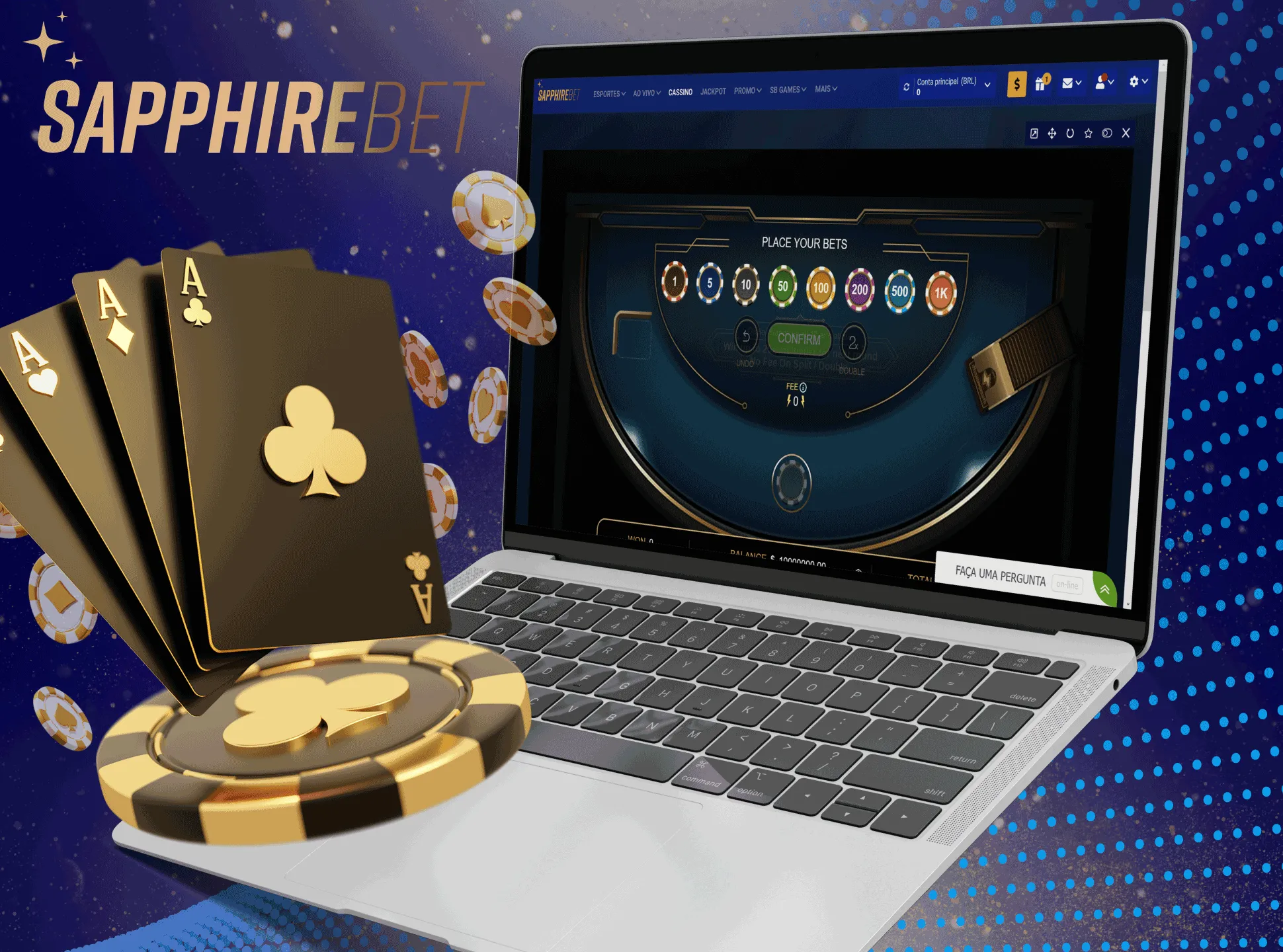 Por favor, crie uma conta para começar a ganhar dinheiro real jogando no Sapphirebet Casino.