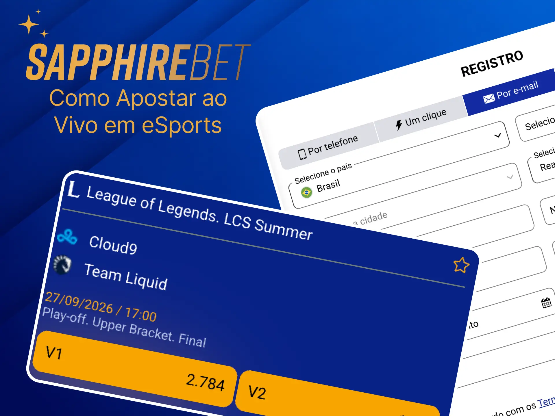 Guia passo a passo de como apostar em eSports na Sapphirebet.
