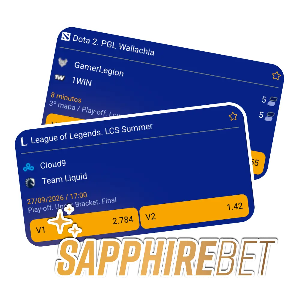 Aposte em esportes eletrônicos na Sapphirebet.