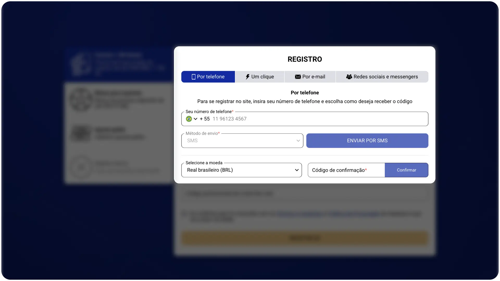Ao se registrar forneça informações precisas sobre si mesmo e crie uma senha forte.