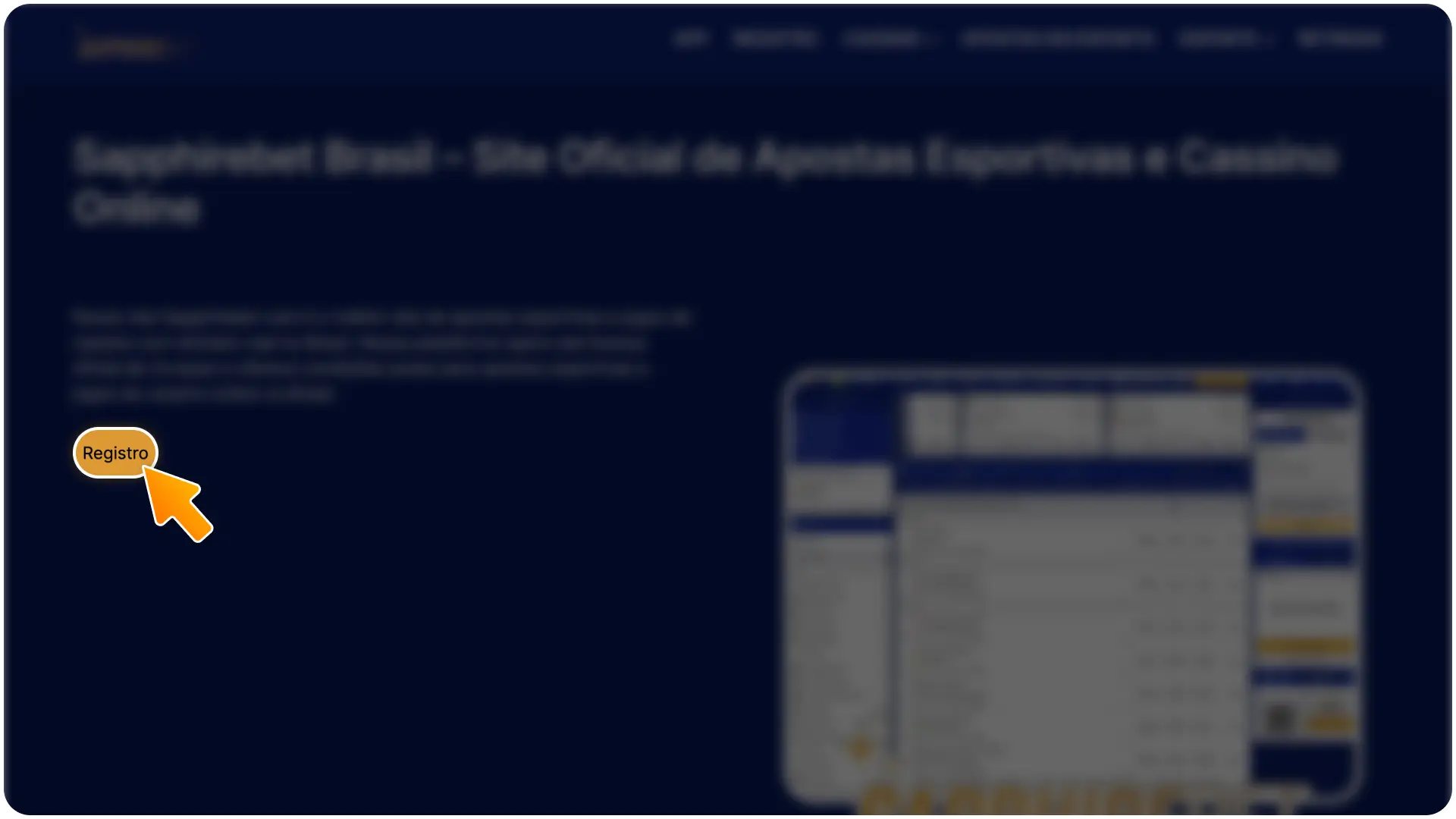 Abra o site oficial da Sapphirebet e registre-se para criar sua conta pessoal.