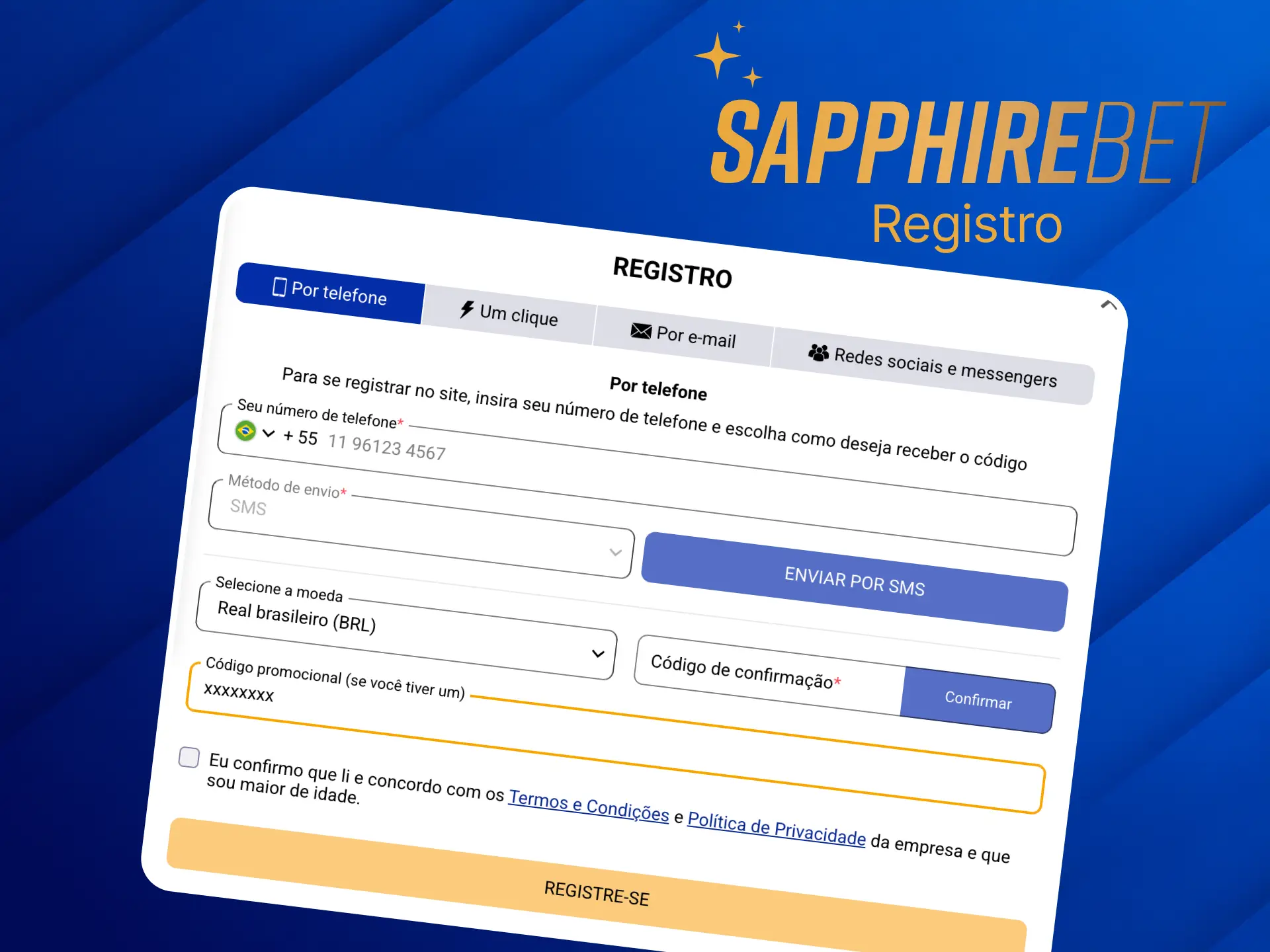 Até mesmo um novato no mundo dos cassinos pode lidar com o processo de registro no SapphireBet.