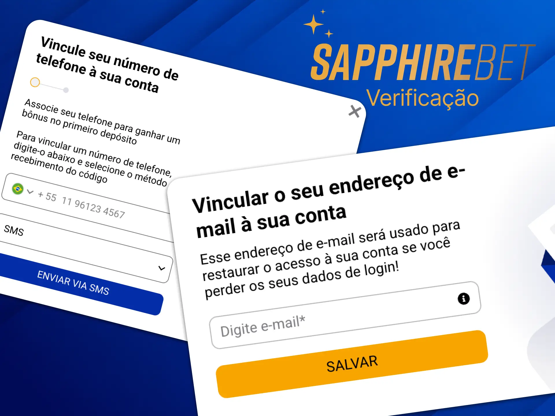 Criar e verificar uma nova conta na Sapphirebet é simples.