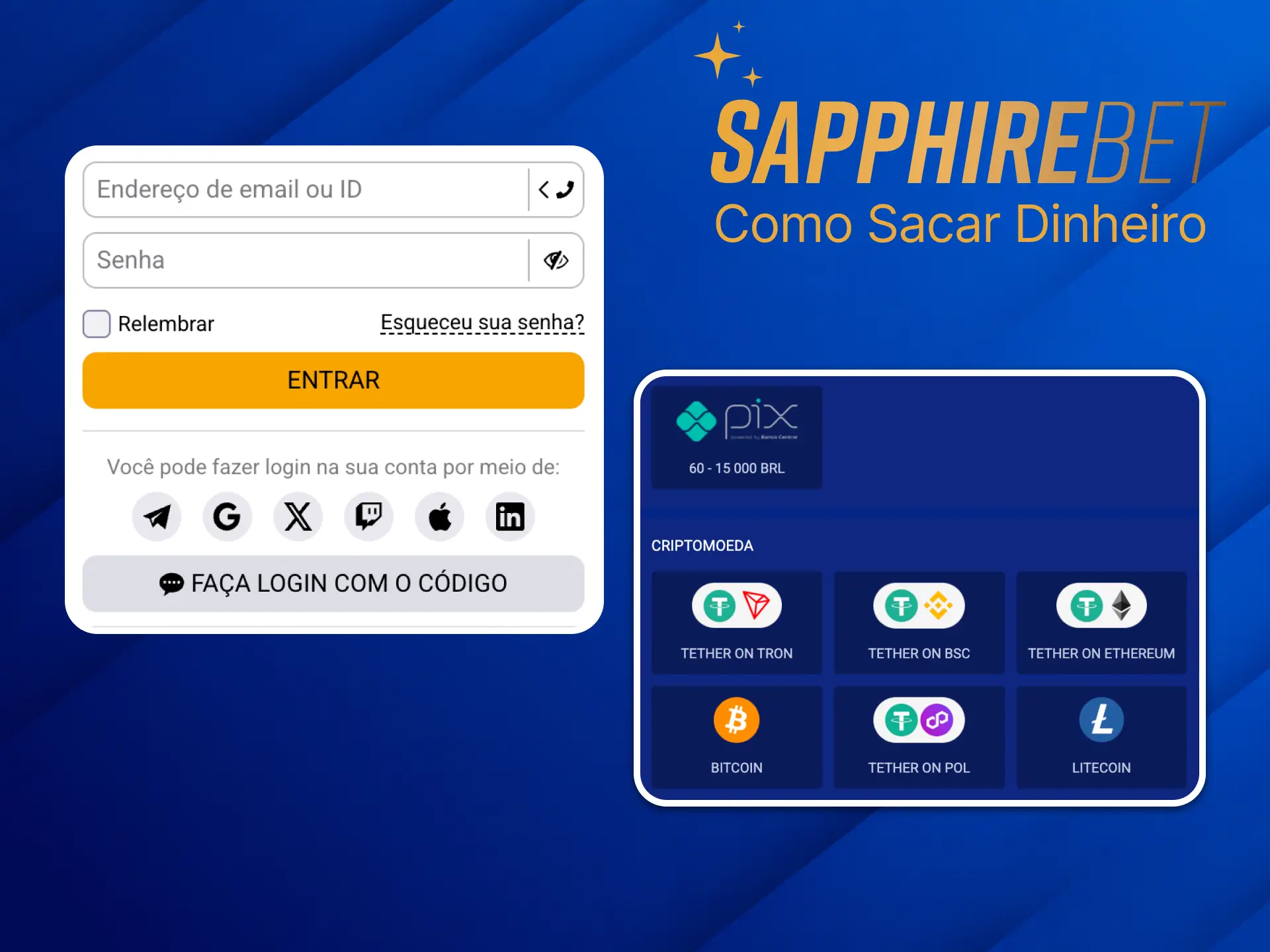 Retire dinheiro sem problemas na Sapphirebet.