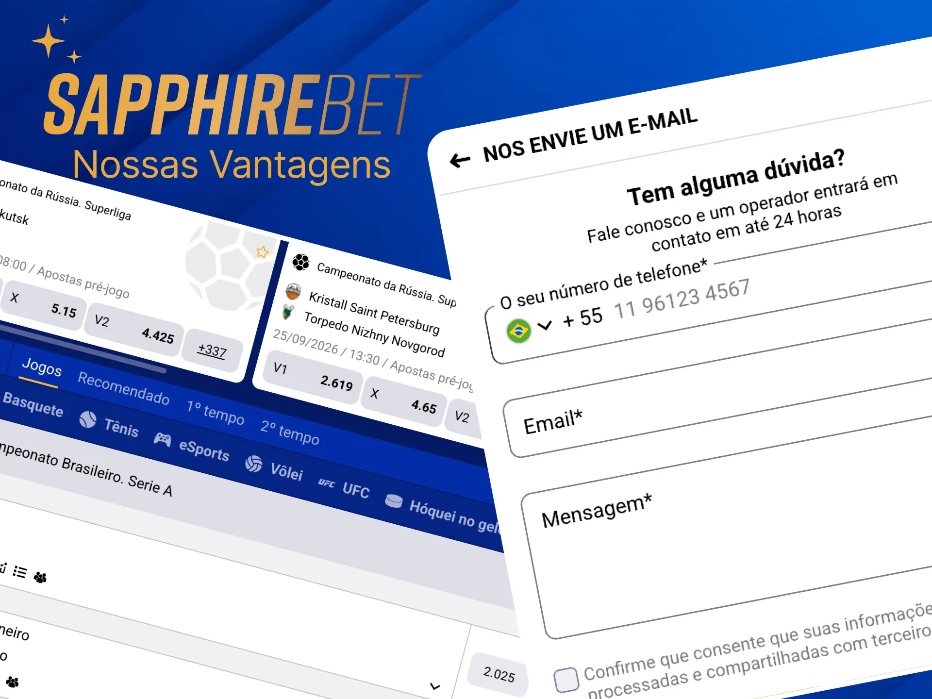 A Sapphirebet oferece excelente funcionalidade no site e no aplicativo.